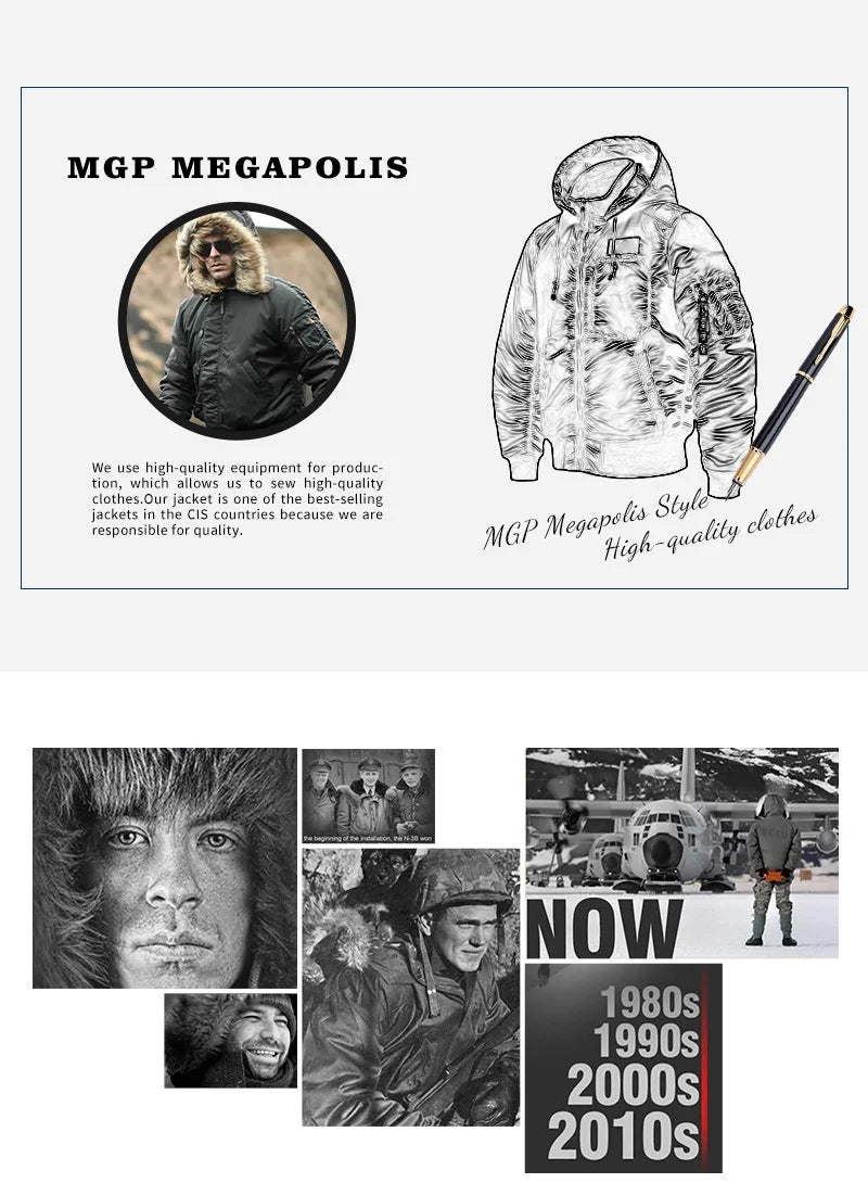 Men's winter jacket is very stylish waterproof and windproof, thickened with padded