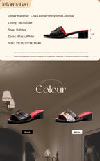 Women's Slippers 2025 Luxury Brand New Retro Design Mid Heel Red Black Slippers Casual Shoes