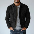 Man Jackets High Quality Suede Fabric Urban Blazers Men's Jacket Men's Social Coat Multiple Pockets Casual Suit Single-breasted