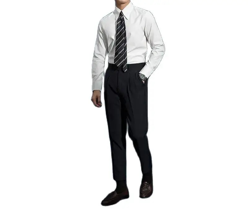 Men's shirt design retro trendy brand long pointed shirt - men's authentic retro appearance custom shirt