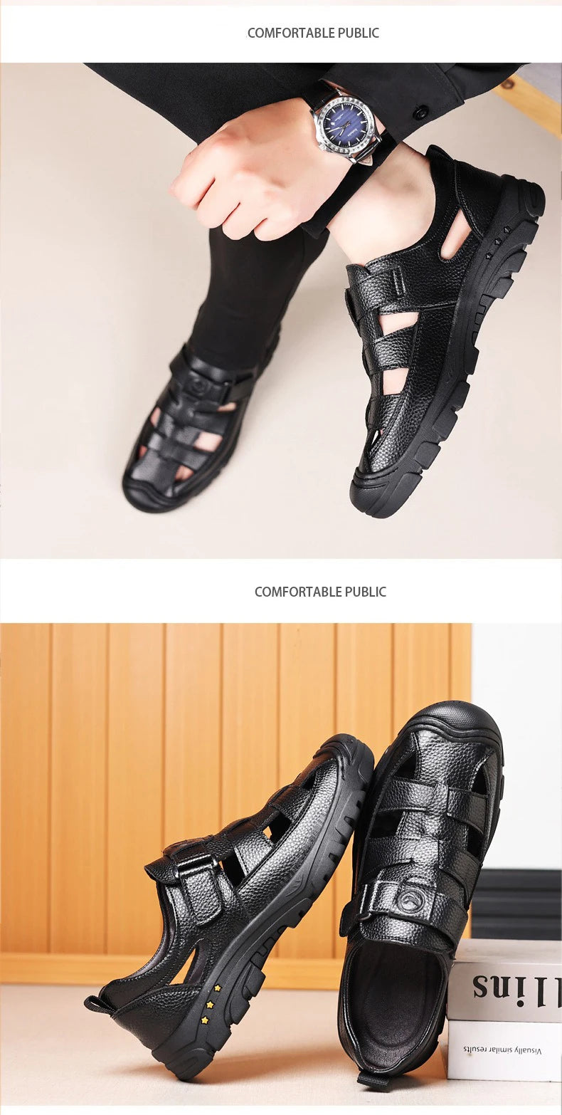 Man’s Sandals breathable comfort summer slippers beach Muller outdoor anti slip shoes youth casual fashion Hollow shoes