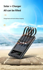 Solar Power Bank Large Capacity Spare Battery Fast Charging Portable Power Banks 20000mAh Auxiliary Batteries Outdoor