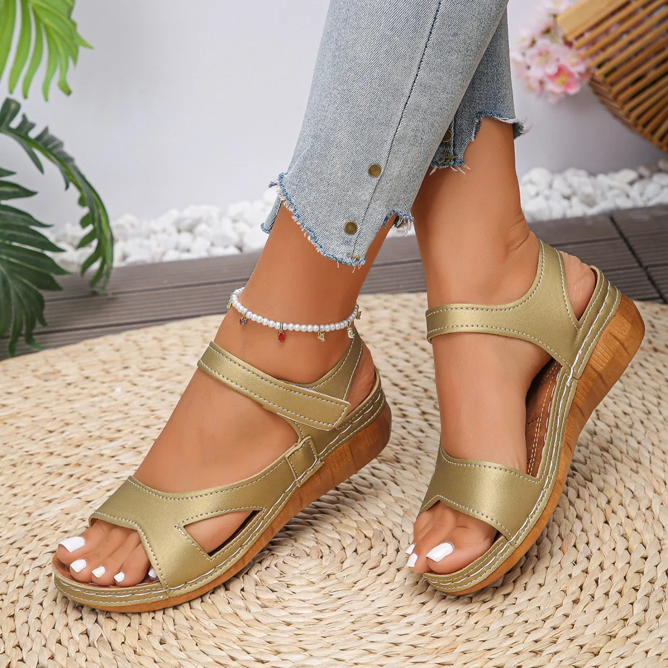 Women Sandals Casual Summer Lightweight Shoes Woman 2025 Summer Low Heels Comfortable Wedges Sandals Women Sandalias De Mujer