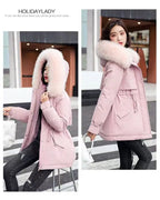 Winter Coat 2025 New Women's Thick Cotton Jacket Women's Medium long Korean version Fur collar Coat Female Warm Parka Overcoat