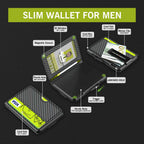 Wallet for Men - with Money Clip Slim Leather Slots Credit Card Holder RFID Blocking Bifold Minimalist Wallet