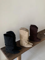 Flats Women's Boots Pointed Toe Designer Mid Calf Shoes Winter 2025 Fad Chelsea Boots New Trend Gladiator Walking Mujer Botas