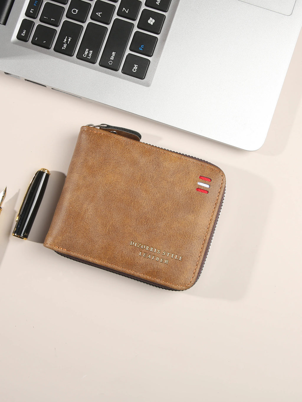 Men's wallet short version 2025 new solid color youth simple three fold wallet multifunctional student zipper coin purse