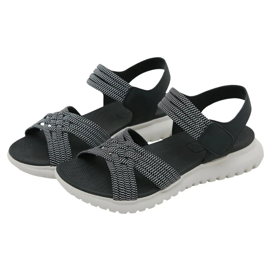 Women's Sandals Summer Casual Non-Slip PU Light Comfort Elastic Soft MD Platform Wedges High Heels Beach Shoes Woman