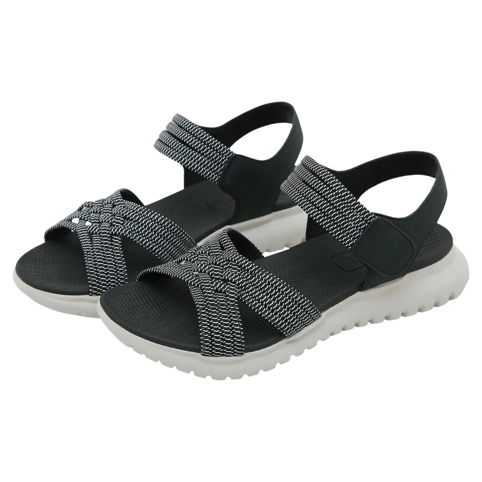 Women's Sandals Summer Casual Non-Slip PU Light Comfort Elastic Soft MD Platform Wedges High Heels Beach Shoes Woman