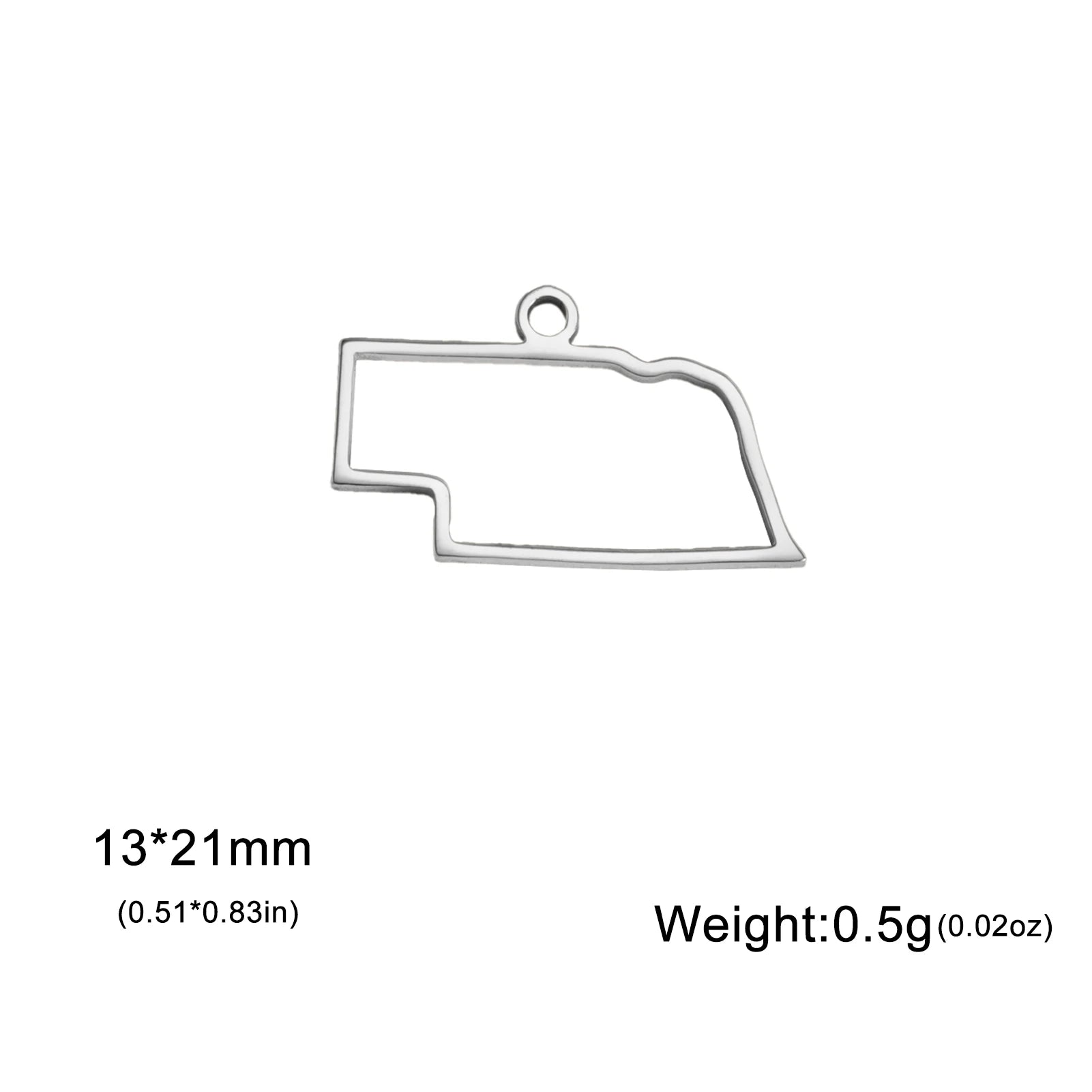 EUEAVAN 10pcs United States New York Washington State Map Pendant for Necklace Stainless Steel Charm DIY Jewelry Making Supplies