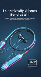 Wireless Earphones 5.3 Neckband Headphones Gaming LED Display Stereo Sports Headset Halter Waterproof Magnetic Earbuds