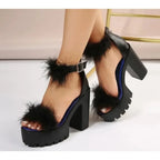 Women Sandals Summer High Heels Women Fur Sandals Woman Platform Shoes Wedges Shoes for Women Sandals Designer Zapatos De Mujer