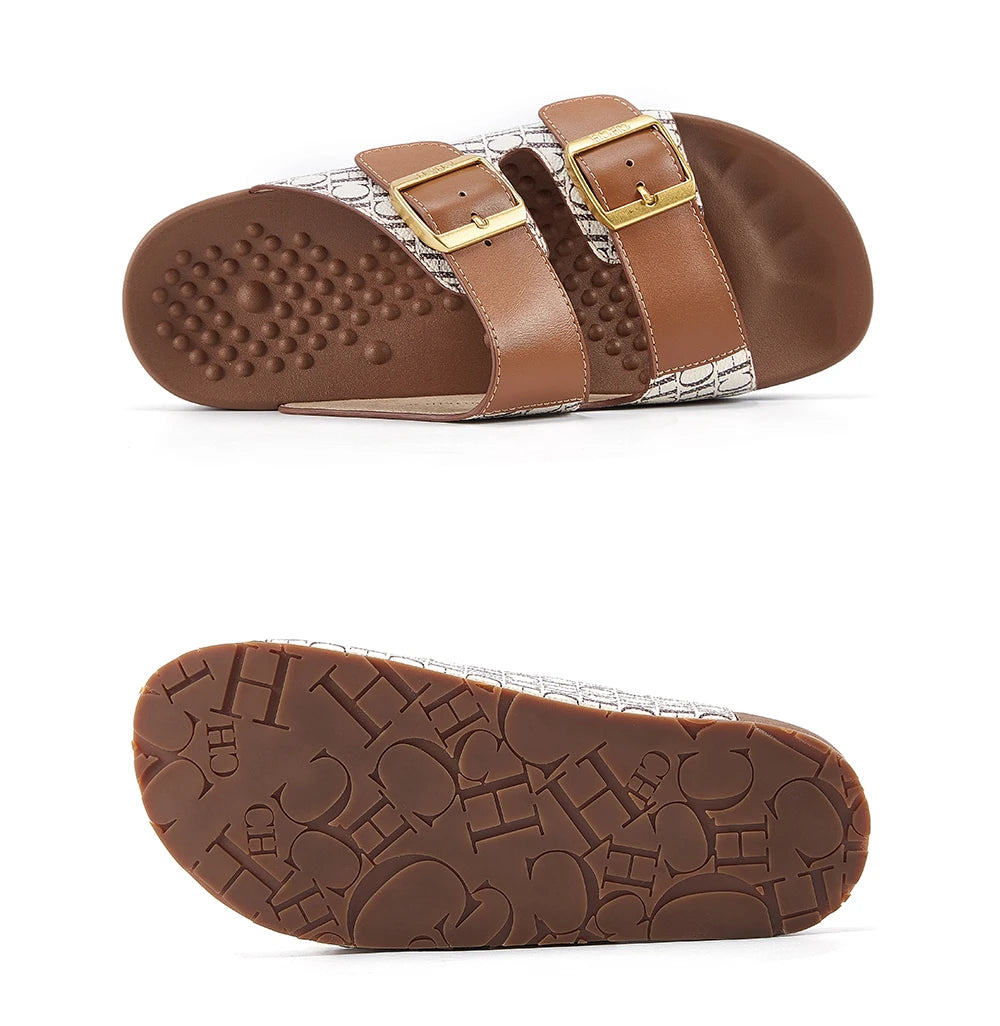 Women's Sandals Fashion Simple Beach Shoes Summer Ladies Outdoor Slippers Low Heel Massage Insole Comfortable