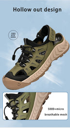 Mens Sandals Hot Sale Summer Outdoor Non-slip Beach Shoes Anti-collision Rubber Wading Shoes Fashion Breathable Male Sneakers