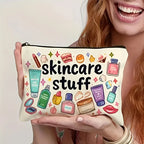 Cosmetic Bag - Durable Zipper Closure, Fun Illustrated Makeup Organizer, Lightweight Foldable Travel Toiletry Bag,Secure Storage