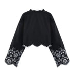 Embroidered Blouse Top Boho Chic Hawaiian Summer Vintage Ruffle Crop Shirts Female Elegant Women's Shirt Tops Woman 2025