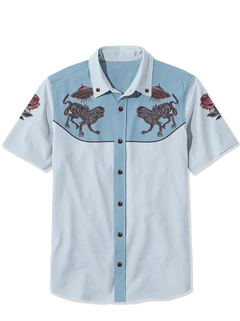 Men's Shirt Summer Casual Fashion Men Short Sleeved Shirt Loose Hawaiian Shirt Mens Casual Top Ropa Hombre Camisas Para Hombre