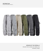 Men's outfit pants are versatile, trendy, loose, straight-leg outdoor work pants and trendy brand tight-fitting windbreakers