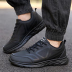 Men's Shoes Summer Men Sneakers Comfortable Classic Casual Flat Shoes Outdoor Walking Sport Black Shoe Man PU Leather Masculino