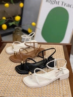 High Heel Sandals for Women New Summer 2025 Girls Low Heel Comfortable Sports and Casual Solid Sandals for Women Sandalias