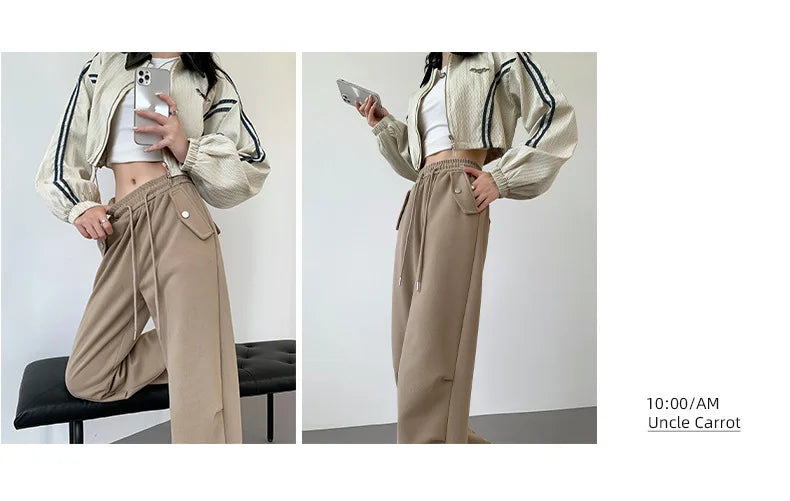 pants for women in autumn 2025 new loose fitting straight tube casual high waist wide leg pants women y2k streetwear Cargo pants
