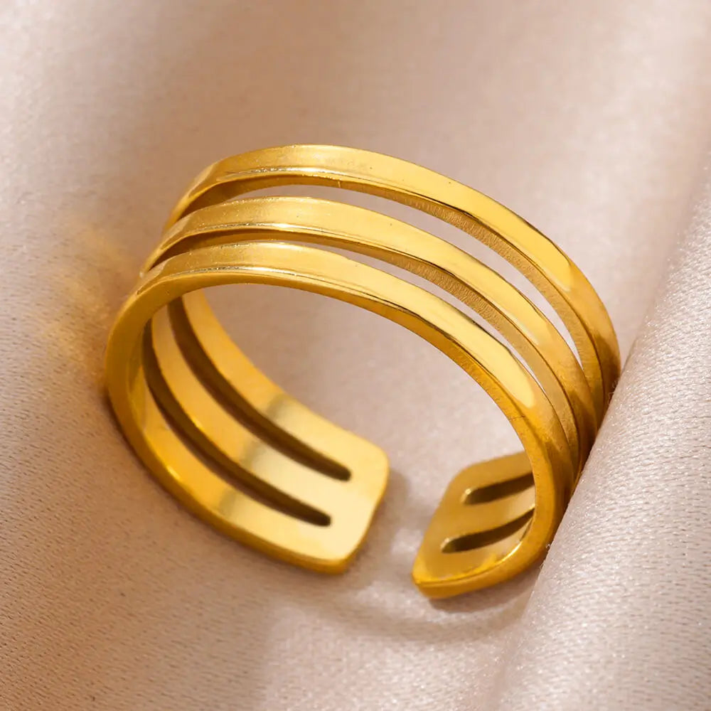 Stainless Steel Rings for Women Adjustable Ring 2024 New in Female Vintage Wedding Aesthetic Jewelry anillos mujer