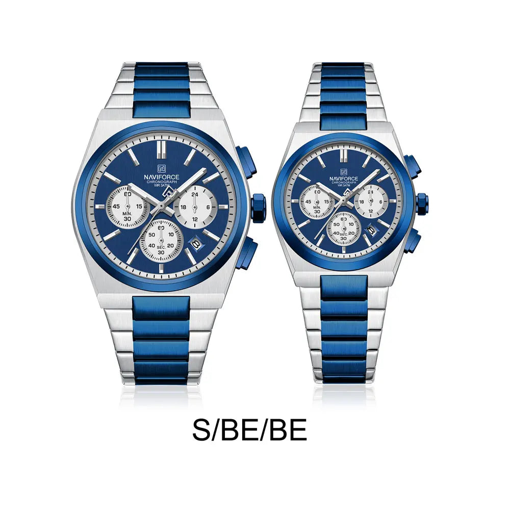 NAVIFORCE Luxury Couple Watches Set - Men's And Women's Fashion Quartz Wristwatches Waterproof Stainless Steel 2025 New Arrival