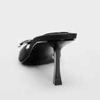 Women Heels Sandals Fashion Heel Slippers Lace Mesh Bow Luxury Sandals Zapatos De Mujer