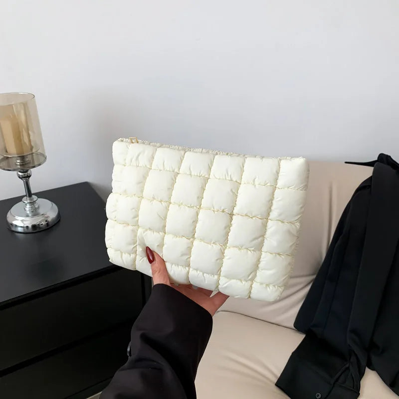 Wholesale Women Cosmetic Quilted Bag Square Makeup Storage Clutch Bags Simple Girl Lipstick Toiletry Organizer Small Handbag