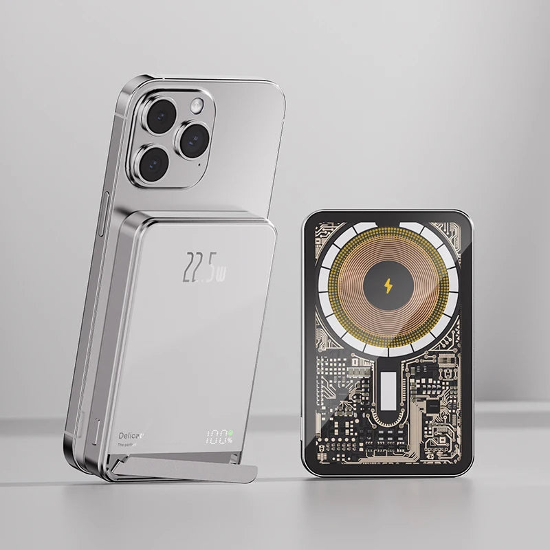 2024 New High quality aluminum alloy Power Banks Backup Battery Macsafe Powerbank Magnetic Wireless Phone Charger