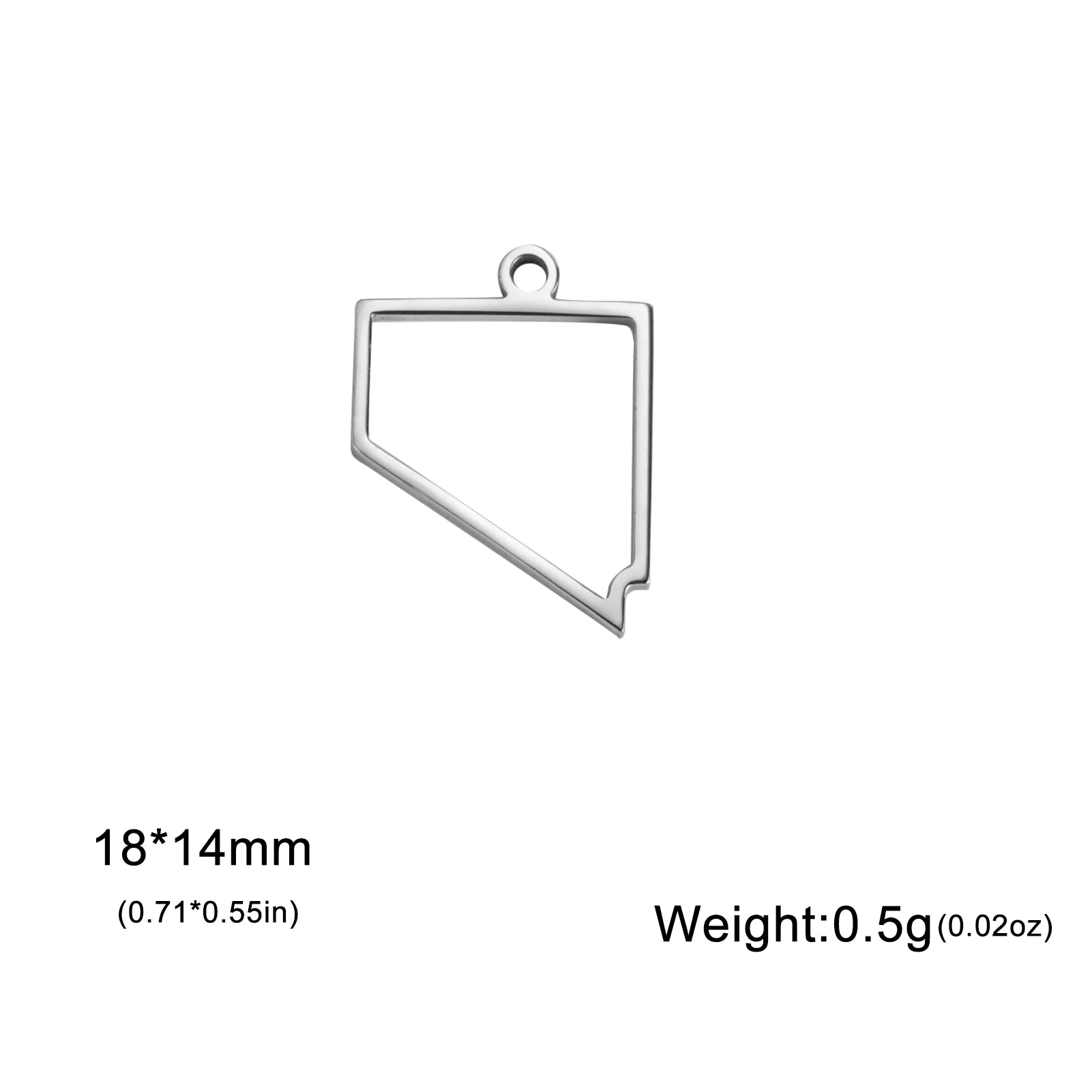 EUEAVAN 10pcs United States New York Washington State Map Pendant for Necklace Stainless Steel Charm DIY Jewelry Making Supplies