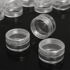 50pcs 5g Sample Clear Cream Jar Mini Cosmetic Bottles Containers Transparent Pot For Nail Arts Small Clear Can Tin For Balm
