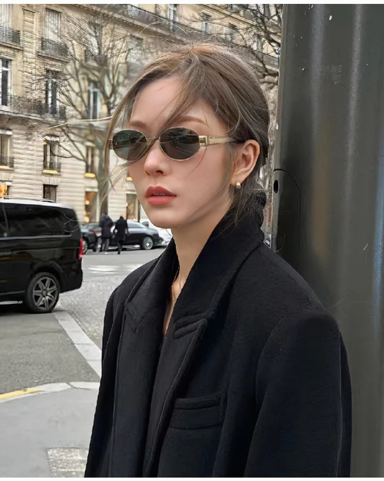 New Sunglasses For Women And Men UV400 Sun Glasses Alloy Oval Eyewear