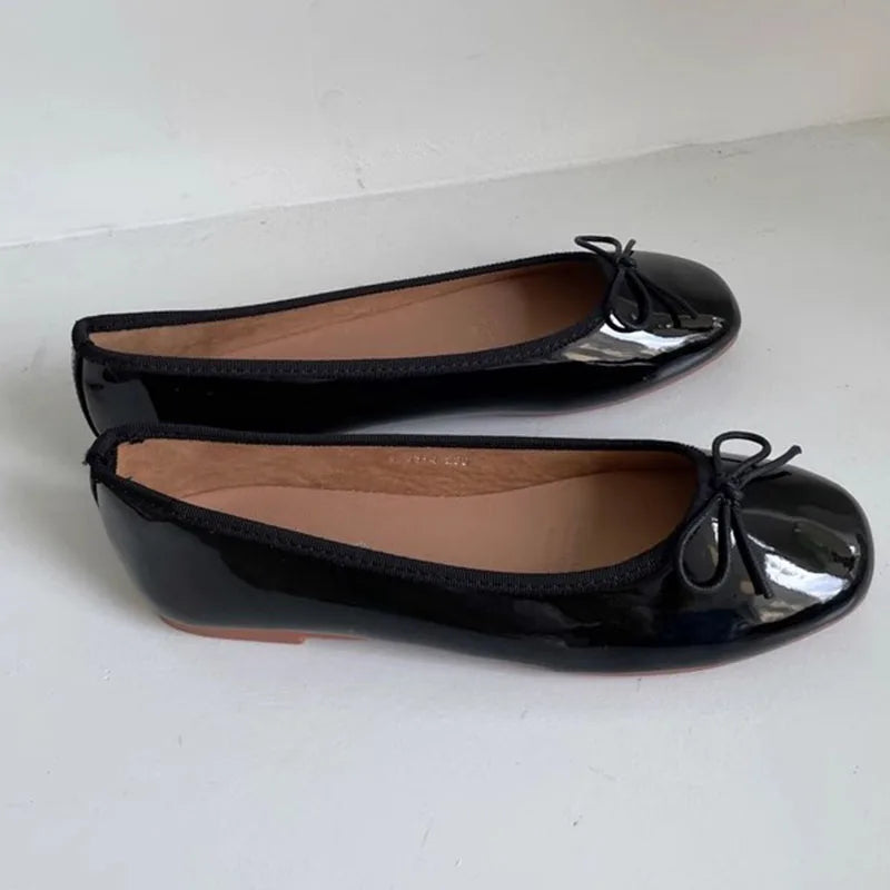 Shallow Female Soft Round Toe Ladies Flats With Shoes Slides Footwear Fashion Butterfly-Knot Women Ballet Flats Dance Shoes