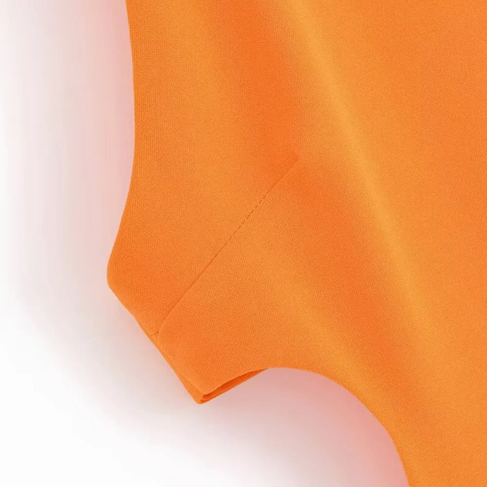 Women's Stitch Fit Short Dress Round Neck Hanging Neck Sleeveless Open Back Button Zipper Opening Spring/Summer New Fash