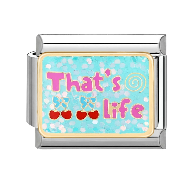 Y2K Charm Cherry Blessings Skirt Balloon Italian Charm Links Fit 9mm Bracelet Stainless Steel DIY Jewelry Making Birthday Gift