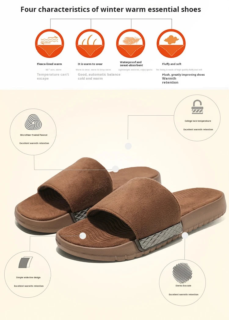 Men's Slippers for Home in Solid Colors Flat Heels Low Cuffs Convenient To Wear Spring and Summer Soft-soled Anti-slip Slippers