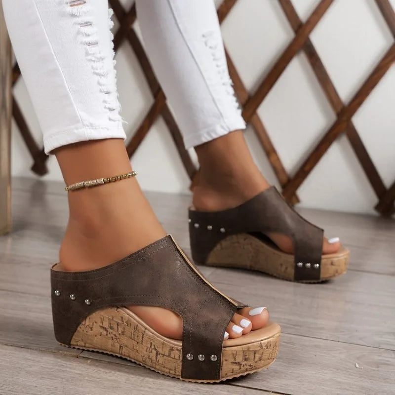 Fashion Woman Summer Shoes Sandals Wedge Sandal For Women Elegant Women's Sandals Slide Huaraches Female Women Heels Footwear