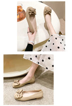 Women's 2025 Shallow Mouth Flats with Bow Soft Soled Summer Slope Heel Super Soft Lazy Shoes Low Cut Comfort Ladies Flats