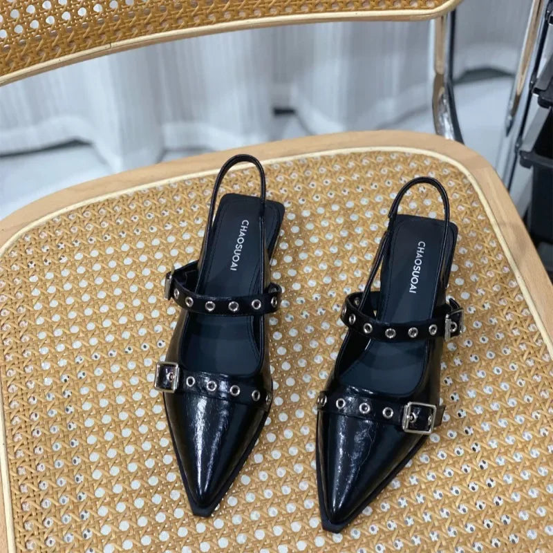 Sandals for Women Pointed Toe Daily Woman Shoes With Low Heels Summer 2024 Comfortable Trending Anti Slip Hot The Best Or Trend