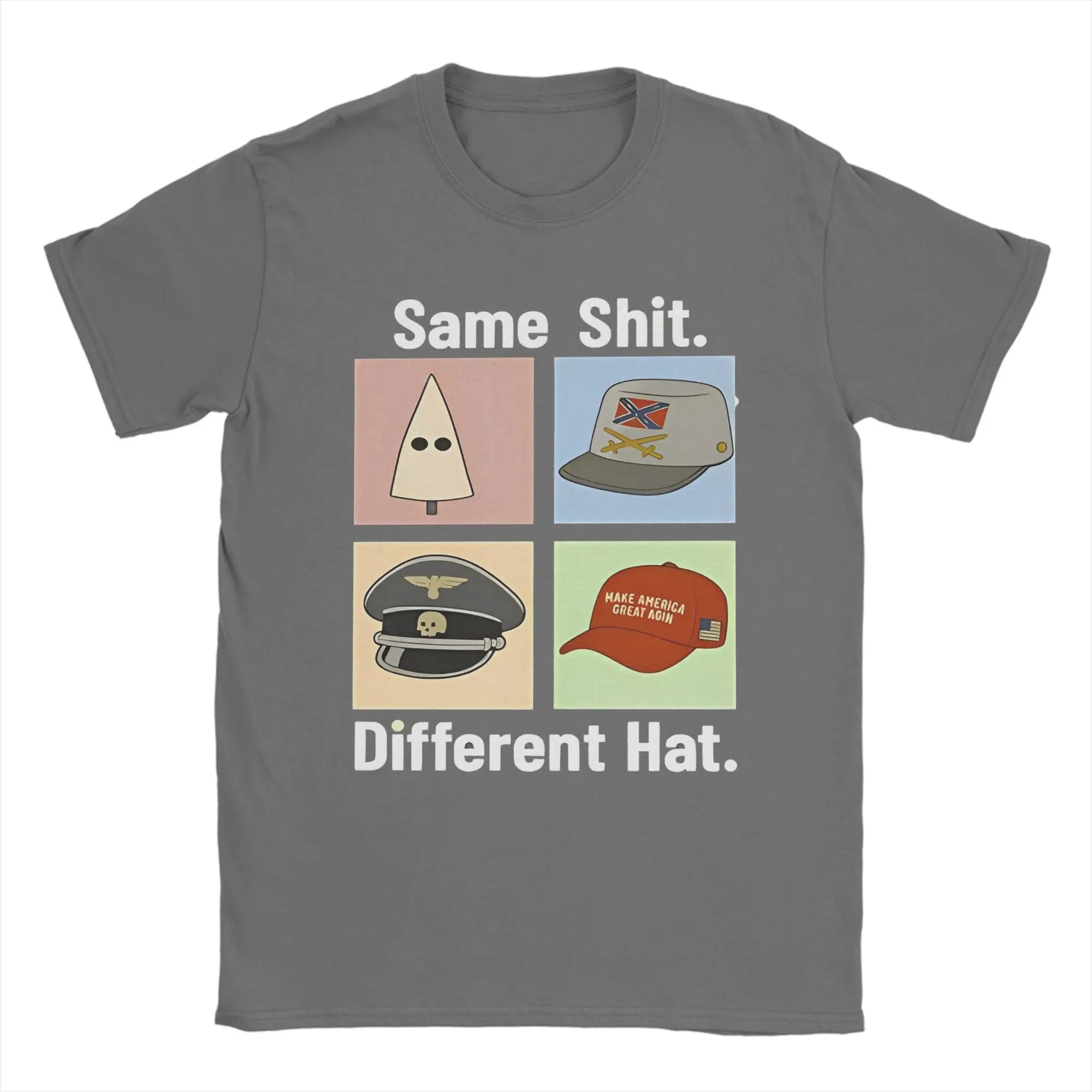 Men's Same Shited Different Hat T Shirt  Pure Cotton Clothing Fashion Short Sleeve Round Collar Tee Shirt Summer T-Shirt