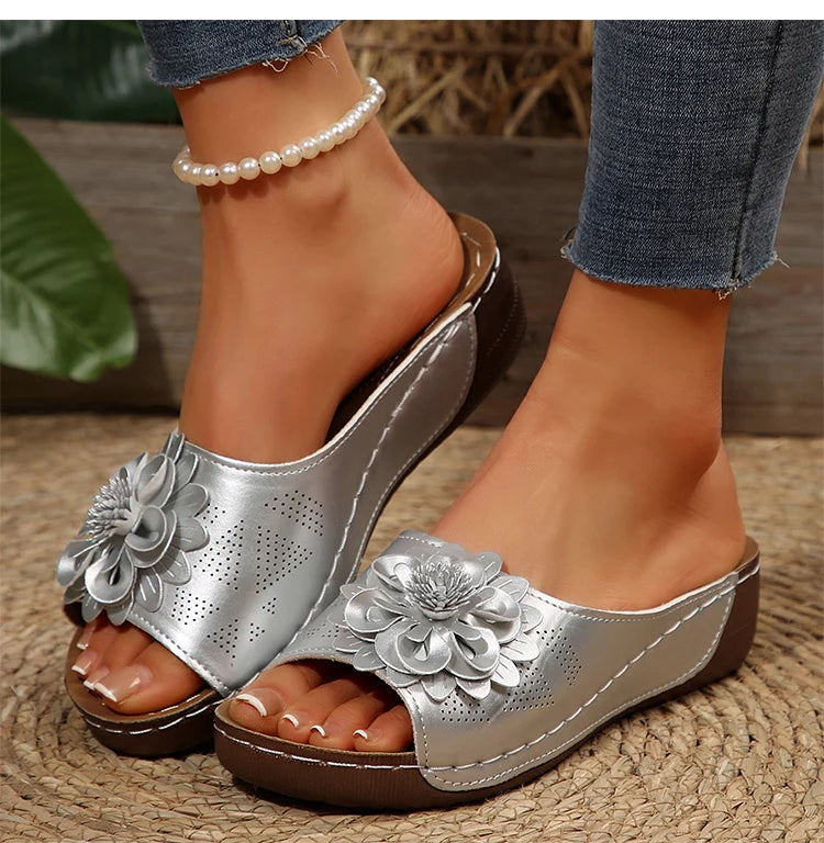 Women's Sandals Wedges Heels Sandals Summer 2025 Platform Sandalias Mujer Soft Heeled Slippers Summer Shoes Woman Footwear Women