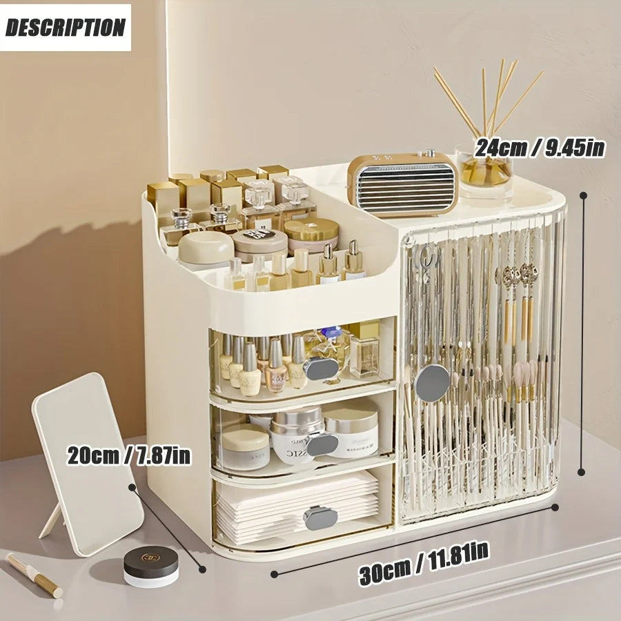 Makeup Storage Box And Light Beige Care Product Storage Box, A High-capacity Cosmetic Storage Solution. Cosmetic Storage