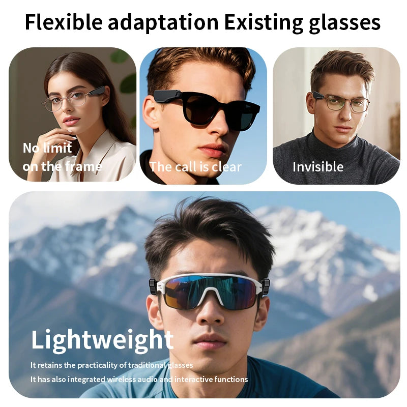 External Earphones For Your Glasses Wireless 5.3 HIFI Music Headphone Control Noise Portable Wireless Headsets Long Battery Life