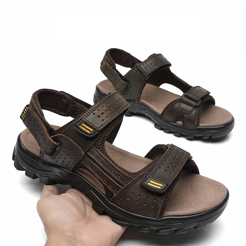 Men's New Fashion Open-Toe Casual Men's Summer Sandals Adjustable Non-Slip Comfortable Soft-Soled Beach Shoes Suitable for All S