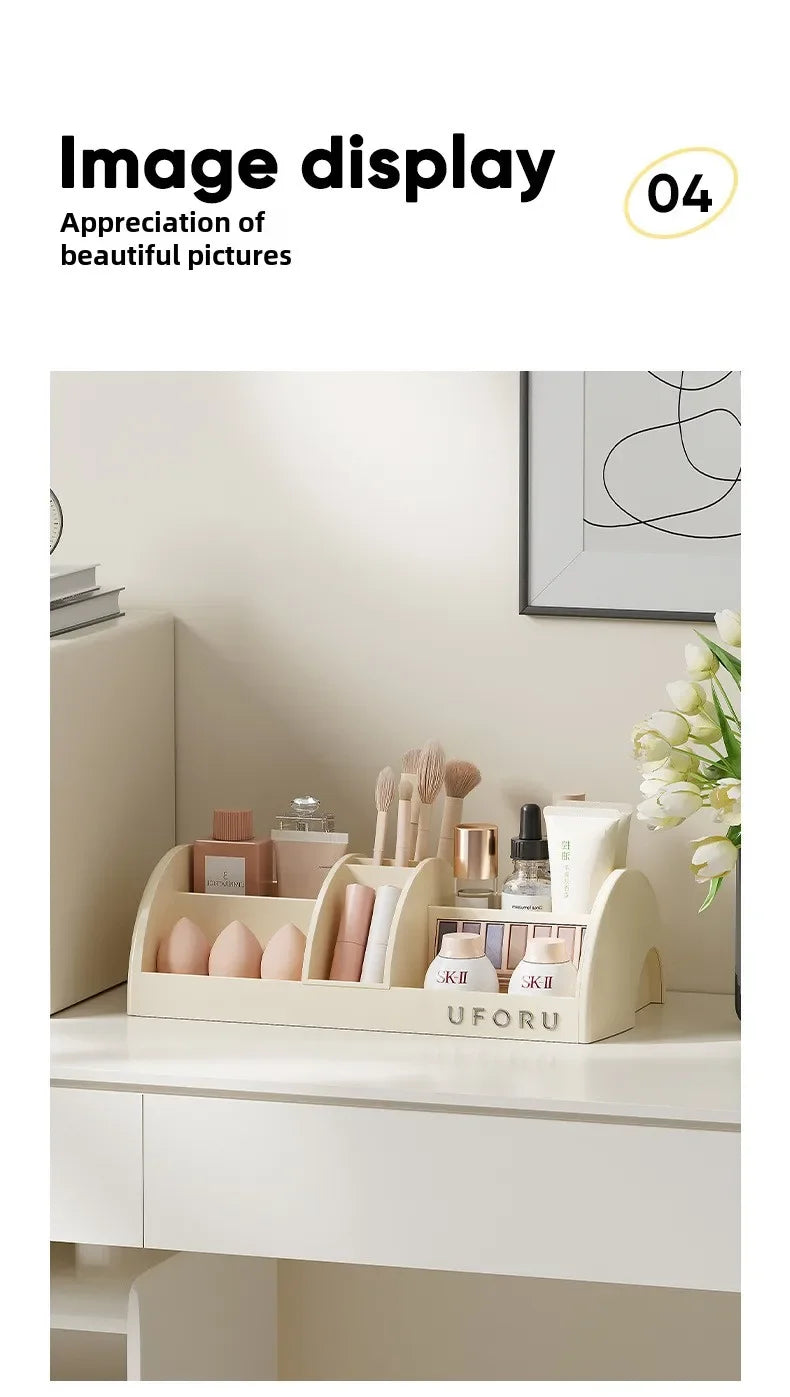 Cosmetics Storage Box Home Advanced Sense Dressing Table Desktop Capacity Multi-functional Skin Care Products Compartment Shelf