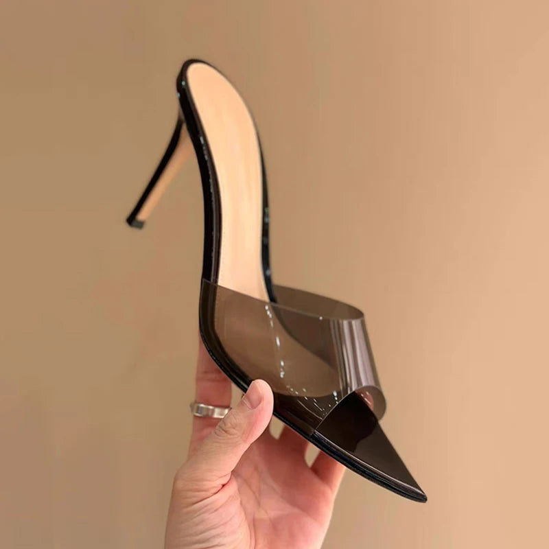 Sexy High Heels Women Slippers Designer Heeled Sandals Woman Shoes Summer 2025 Brand Home Slides Elegant Flip Flops Sandalias