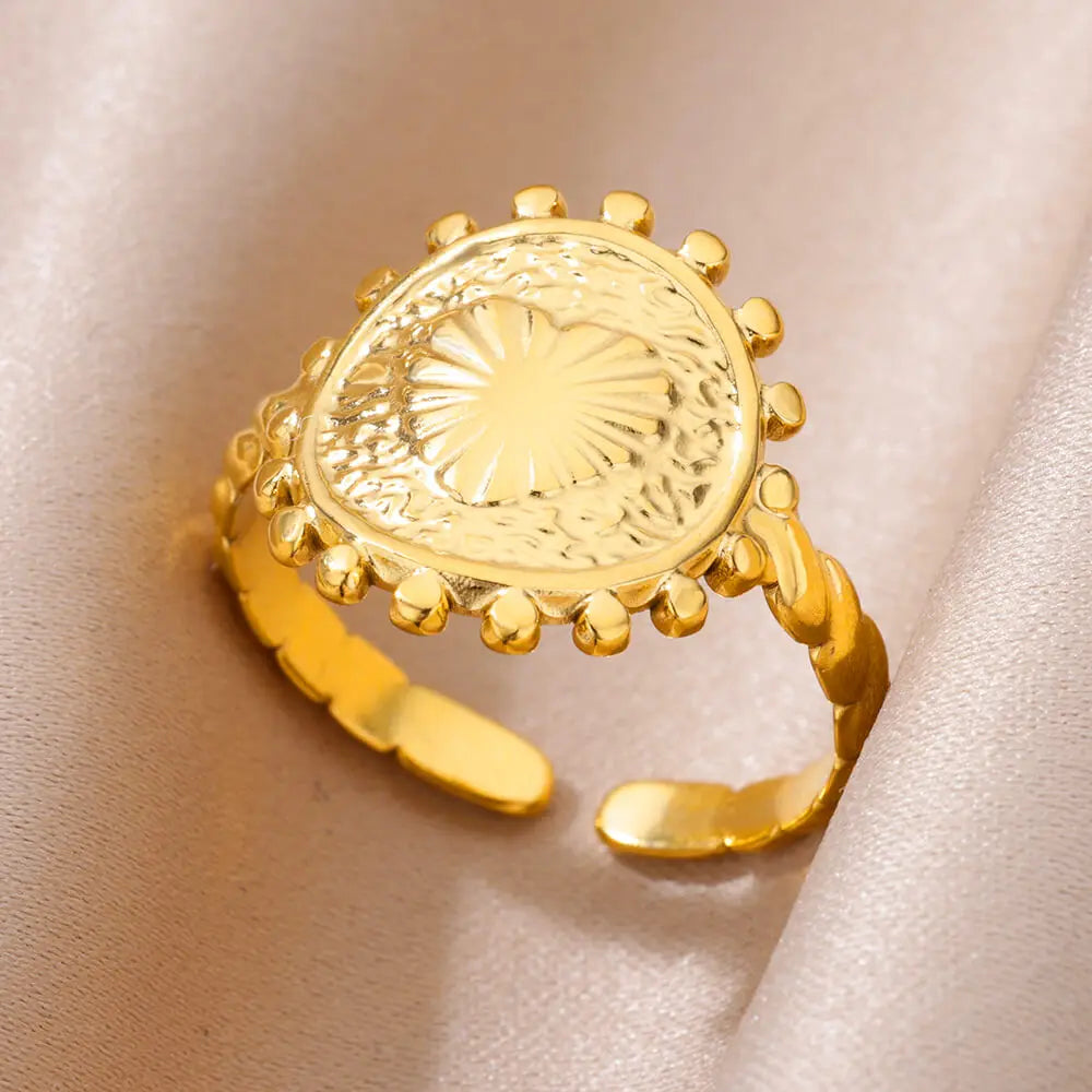 Stainless Steel Rings for Women Adjustable Ring 2024 New in Female Vintage Wedding Aesthetic Jewelry anillos mujer