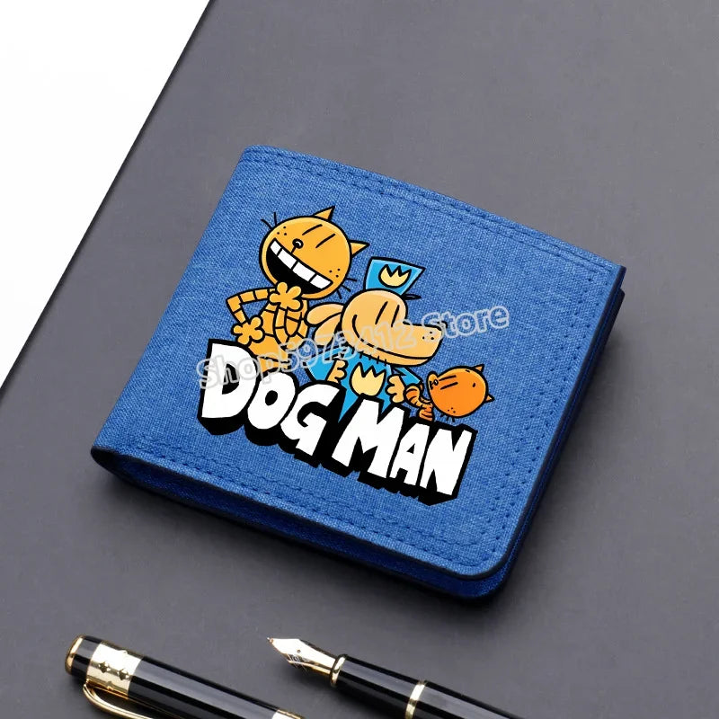 Dogman Anime Short Wallets Cartoon Nylon Wallet Portable Fashion Cartoon Dog Card Holder Coin Purse Cute Boys Purses Child Gift