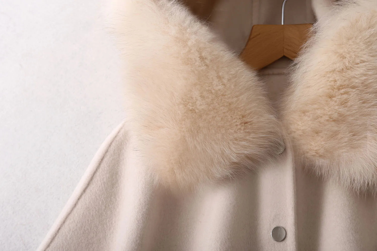 Winter Christmas Girls Woolen Coat  Woolen Cape Fox Fur Collar Kids Jacks for Girls Baby Girl Winter Cloths  Girls NewYear Coat